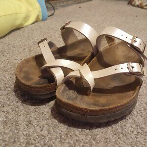 Birkenstock Womens Sandals Slip On Toe Loop Buckle